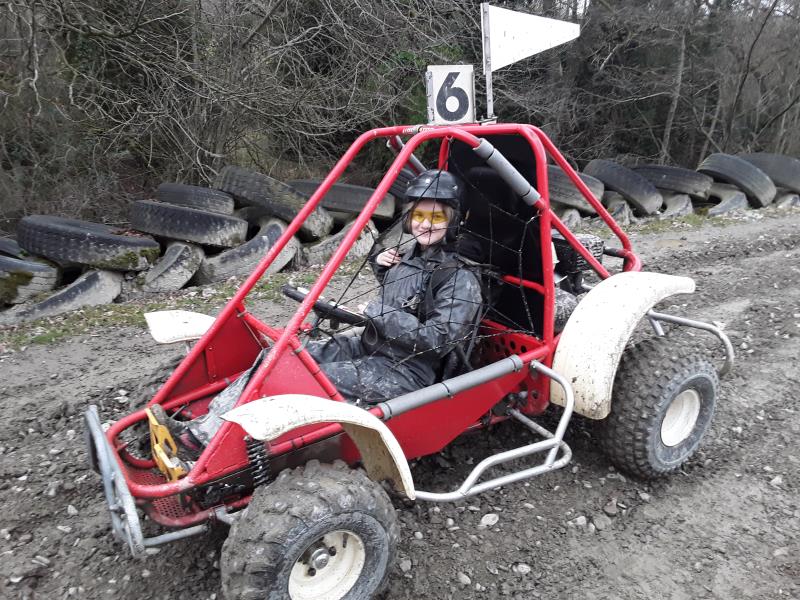 Young People at The Game Change Project get to try rally karting at Mid Wales Off Road for the first time